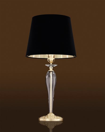 Table Lamps Contessa Contessa 120/LG gold leaf-crystal table lamp-pvc black gold shade View 1