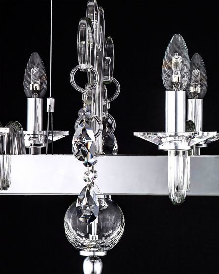 Linear Chandelier Contessa Contessa 120/RL 8 chrome-crystal linear chandelier View 2
