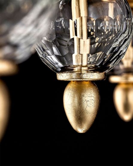 Linear Chandelier Contessa Contessa 120/RL 8 gold leaf-crystal linear chandelier View 5