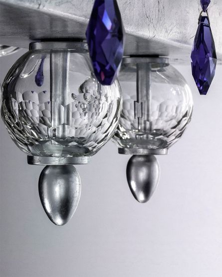 Linear Chandelier Contessa Contessa 120/RL 8 silver leaf-crystal linear chandelier View 3