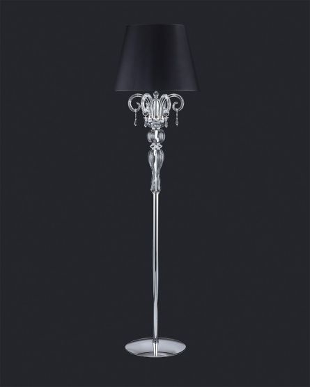 Floor Lamps Venere Venere 122/FL chrome-crystal floor lamp-pvc black chrome shade View 1