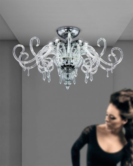 Ceiling Lamps Venere Venere 122/PLG chrome-crystal ceiling lamp
