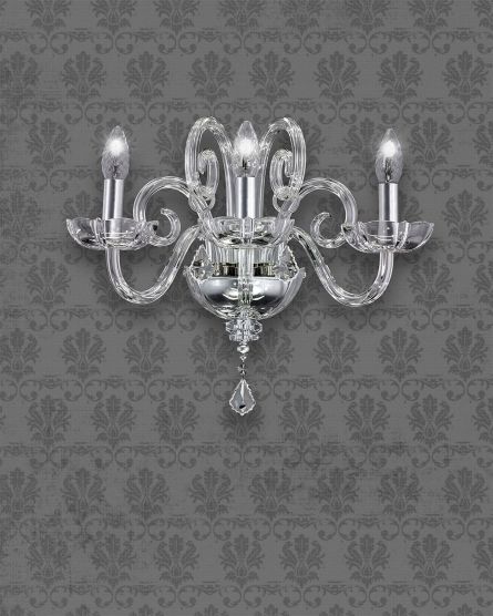 Wall Lamps Elizabeth Elizabeth 125/AP 3 silver leaf-crystal wall lamp