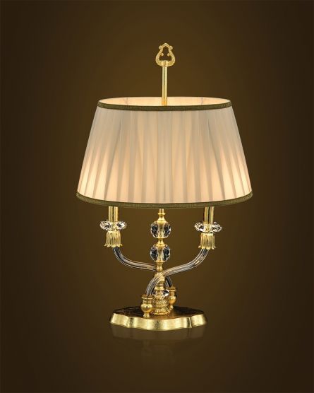 Table Lamps Elizabeth Elizabeth 125/LM gold leaf-crystal table lamp-fabric beige shade View 1