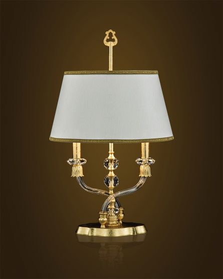 Table Lamps Elizabeth Elizabeth 125/LM gold leaf-crystal table lamp-fabric beige shade View 2