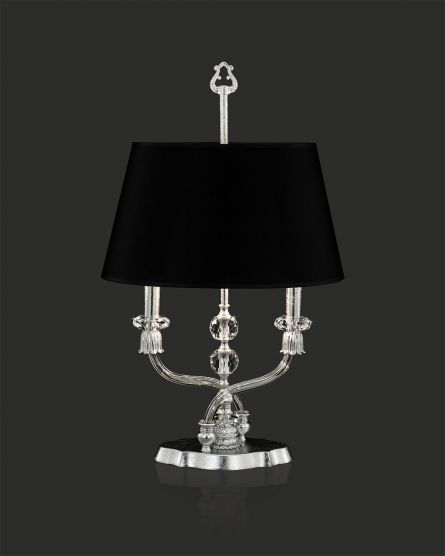 Table Lamps Elizabeth Elizabeth 125/LM silver leaf-crystal table lamp-pvc black chrome shade