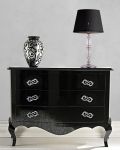 Table Lamps Kassandra Kassandra 101/LG chrome-crystal table lamp-fabric black shade
