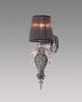 Wall Lamps Olympia Olympia 104/AP 1 chrome-graphite-crystal wall lamp-organdy graphite shade