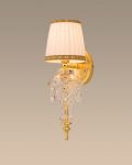 Wall Lamps Olympia Olympia 104/AP 1 gold leaf-crystal wall lamp-fabric ivory shade