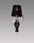 Wall Lamps Olympia Olympia 104/AP 1 silver leaf-black-crystal wall lamp-organdy black shade