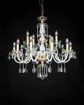 Chandeliers Olympia Olympia 104/CH 15 gold leaf-white-crystal chandelier