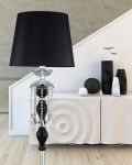 Floor Lamps Olympia Olympia 104/FL chrome-black-crystal floor lamp-pvc black chrome shade