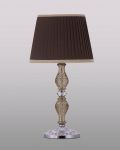 Table Lamps Mirsini Mirsini 105/LG chrome-golden teak-crystal table lamp-fabric brown shade