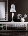Table Lamps Leonie Leonie 112/LG chrome-white-crystal table lamp-pvc silver leaf white shade