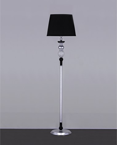 Floor Lamps Juliana 108 / FL / silver leaf / black / crystal floor lamp / fabric black shade