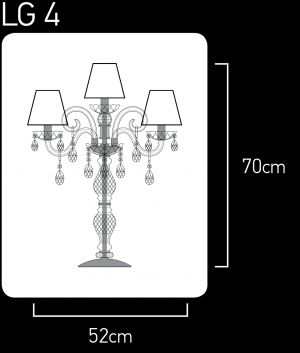 106 / LG 4 / chrome / crystal table lamp / pvc black chrome shade Table Lamps Iokasti design