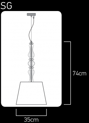 114 / SG 6 / chrome / crystal pendant light / pvc black chrome shade Pendant Lights Reina design