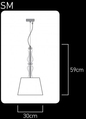 114 / SG 6 / chrome / crystal pendant light / pvc black chrome shade Pendant Lights Reina design