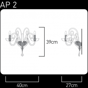 125 / AP 3 / silver leaf / crystal wall lamp Wall Lamps Elizabeth design