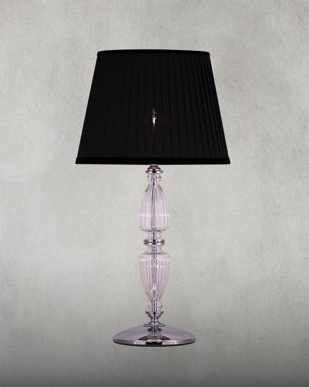 Table Lamps Kassandra Kassandra 101/LG chrome-crystal table lamp-fabric black shade View 1