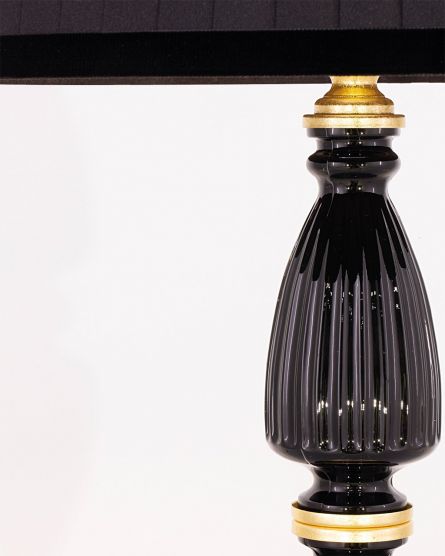 Φωτιστικά Επιτραπέζια-Πορτατίφ Kassandra Kassandra 101/LG φύλλο χρυσού-μαύρο κρυστάλλινο επιτραπέζιο φωτιστικό-λαμπατέρ-fabric black shade Όψη 1