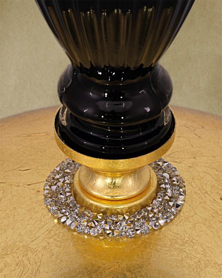 Φωτιστικά Επιτραπέζια-Πορτατίφ Kassandra Kassandra 101/LG φύλλο χρυσού-μαύρο κρυστάλλινο επιτραπέζιο φωτιστικό-λαμπατέρ-fabric black shade Όψη 2