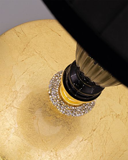 Table Lamps Kassandra Kassandra 101/LG gold leaf-black crystal table lamp-fabric black shade View 3