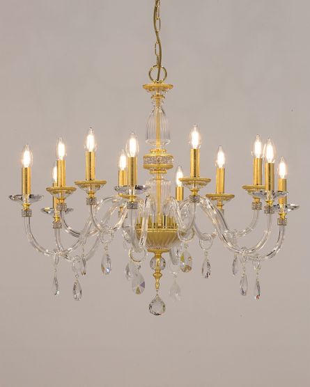 Chandeliers Stellina 102 / CH 12 / gold leaf / crystal chandelier View 1