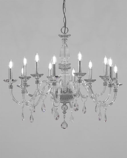 Chandeliers Stellina 102 / CH 12 / silver leaf / crystal chandelier View 1