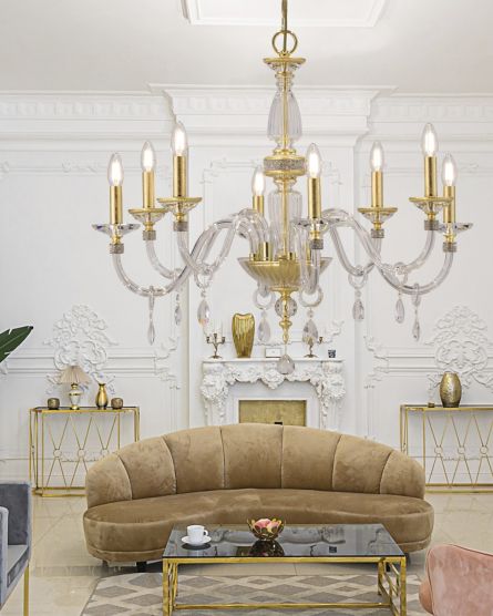 Chandeliers Stellina 102 / CH 8 / gold leaf / crystal chandelier View 5