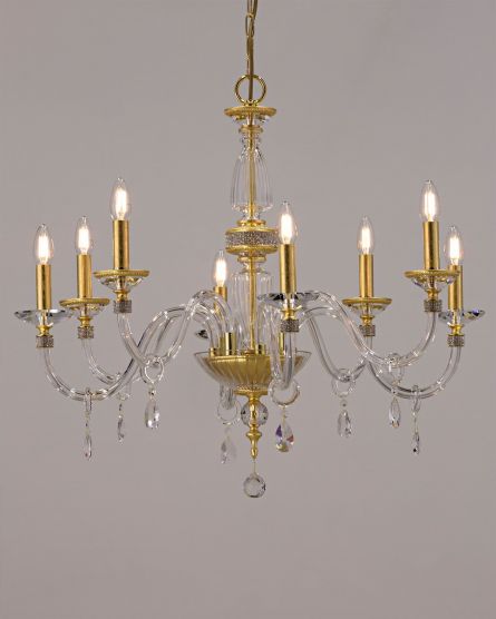 Chandeliers Stellina 102 / CH 8 / gold leaf / crystal chandelier View 1