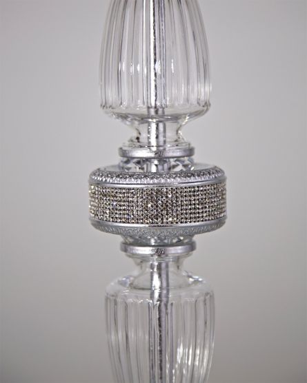 Floor Lamps Stellina Stellina 102/FL silver leaf-crystal floor lamp-fabric mocha shade View 2
