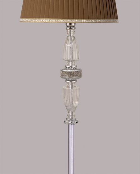 Floor Lamps Stellina Stellina 102/FL silver leaf-crystal floor lamp-fabric mocha shade View 3
