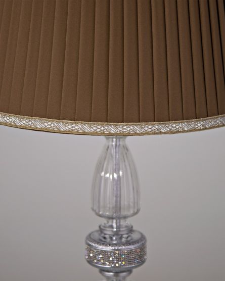 Table Lamps Stellina 102 / LG / silver leaf / crystal table lamp /  fabbric mocha shade View 5
