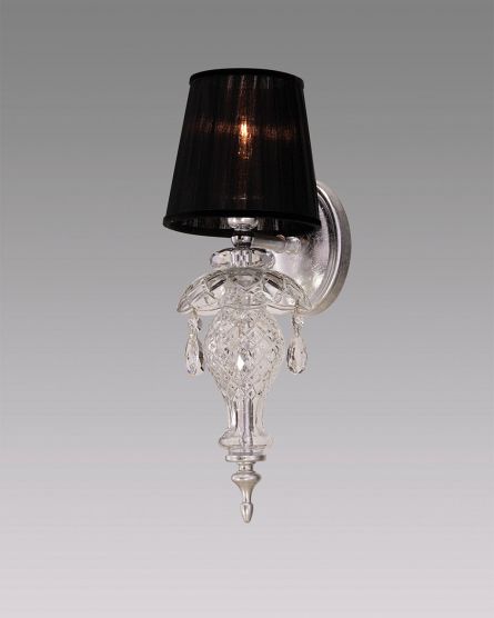 Wall Lamps Olympia 104 / AP 1 / silver leaf / crystal / organdy black shade