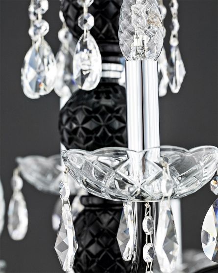 Chandeliers Olympia 104 / CH 12 / chrome / black / crystal chandelier View 3
