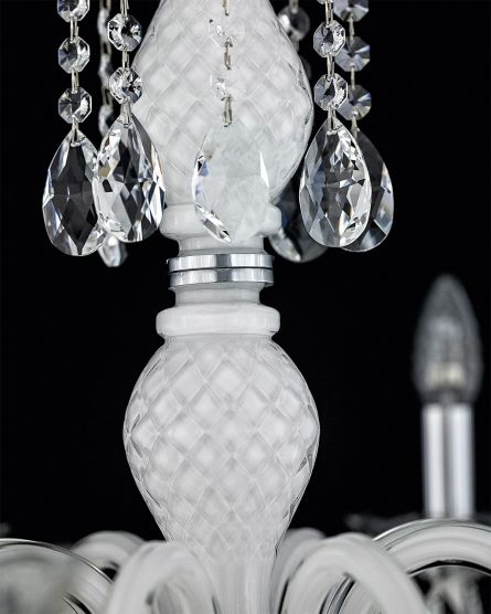 Chandeliers Olympia 104 / CH 8 / chrome / white / crystal chandelier View 2
