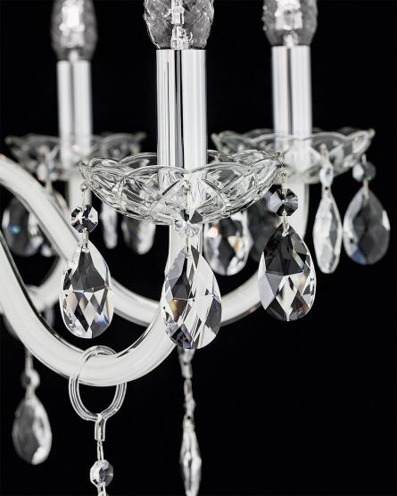 Chandeliers Olympia 104 / CH 8 / chrome / white / crystal chandelier View 3