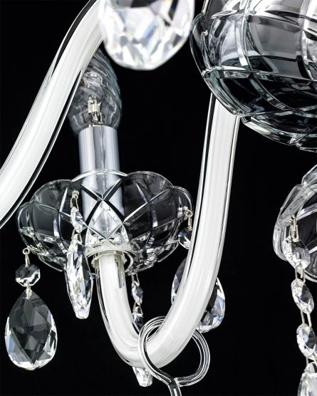 Chandeliers Olympia 104 / CH 8 / chrome / white / crystal chandelier View 4