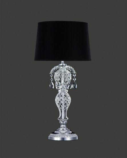 Table Lamps Olympia Olympia 104/LM chrome-crystal table lamp-pvc black chrome shade View 1