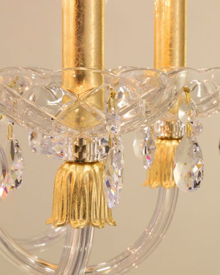 Chandeliers Mirsini Mirsini 105/CH 10 gold leaf-crystal chandelier View 1