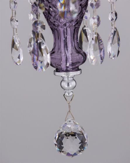 Chandeliers Mirsini Mirsinin 105/CH 9 silver leaf-lilac-crystal chandelier View 2