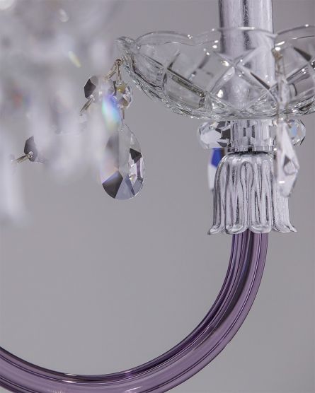 Chandeliers Mirsini Mirsinin 105/CH 9 silver leaf-lilac-crystal chandelier View 3