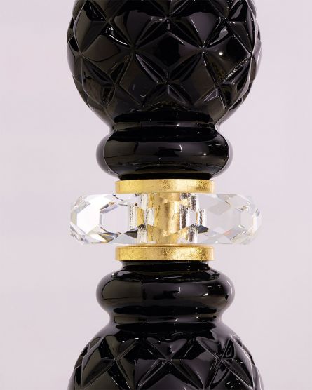 Φωτιστικά Επιτραπέζια-Πορτατίφ Mirsini Mirsini 105/LM φύλλο χρυσού-μαύρο-κρυστάλλινο επιτραπέζιο φωτιστικό-λαμπατέρ-organdy black shade Όψη 1