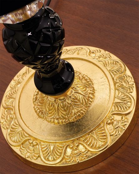 Table Lamps Mirsini Mirsini 105/LM gold leaf-black-crystal table lamp-organdy black shade View 2