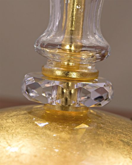 Table Lamps Iokasti Iokasti 106/LG 4 gold leaf- crystal table lamp-fabric ivory shade View 4