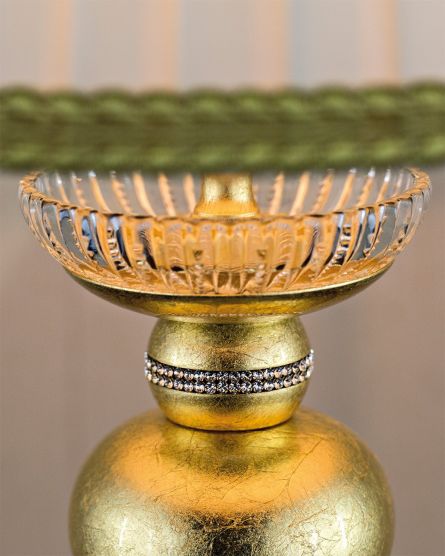 Φωτιστικά Επιτραπέζια-Πορτατίφ Juliana Juliana 108/LM φύλλο χρυσού-κρυστάλλινο επιτραπέζιο φωτιστικό-λαμπατέρ-fabric beige shade Όψη 4