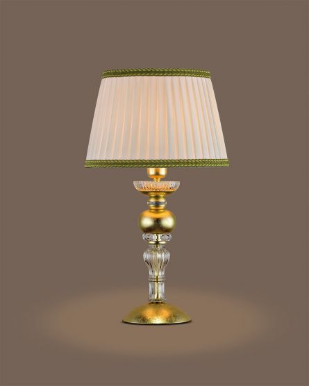Table Lamps Juliana Juliana 108/LM gold leaf-crystal table lamp-fabric beige shade View 1
