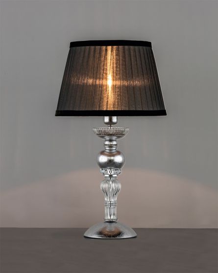 Table Lamps Juliana Juliana 108/LM silver leaf-crystal table lamp-organdy graphite shade View 1