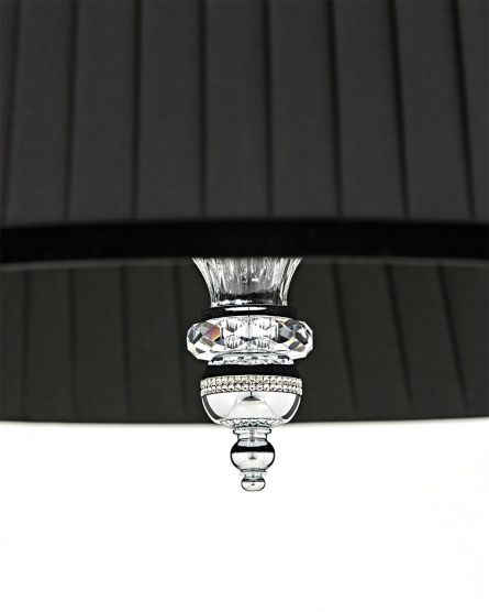 Pendant Lights Juliana 108 / SG 6 / chrome / crystal pendant light / fabric black shade View 2